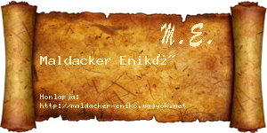 Maldacker Enikő névjegykártya